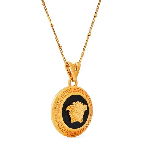 versace round medusa pendant necklace